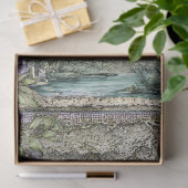 デニム&レースフローラファンタジー蝶デクページ 薄葉紙 (ギフト)