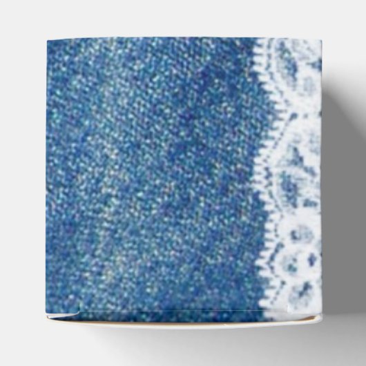 デニム&レースプリント結婚式の引き出物ボックスカスタム フェイバーボックス (上部)