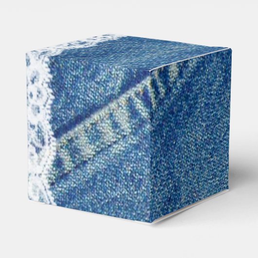 デニム&レースプリント結婚式の引き出物ボックスカスタム フェイバーボックス (裏面サイド)