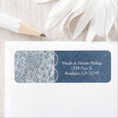 デニム&レース素朴招待状カード住所 シール (インサイチュ)