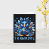 デニム 感謝のターキー おばあちゃん ママ ありがとう カード (黄色い花)