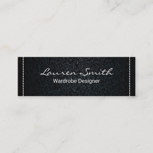 デニム | 白ステッチ縁ど スキニー名刺 (正面)