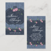 デニムnのバラの名刺のぼろぼろの上品 名刺 (正面/裏面)