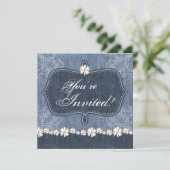 デニムnデイジー結婚式招待状ウエスタン 招待状 (スタンド正面)