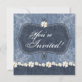 デニムnデイジー結婚式招待状ウエスタン 招待状 (正面)