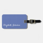 デニモダンクールムエレガントブルー市松模様にトラベル ラゲッジタグ (正面横)