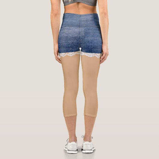 デニレースのようムおもしろいの肌色 カプリレギンス (裏面)