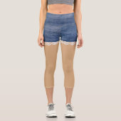 デニレースのようムおもしろいの肌色 カプリレギンス (正面)