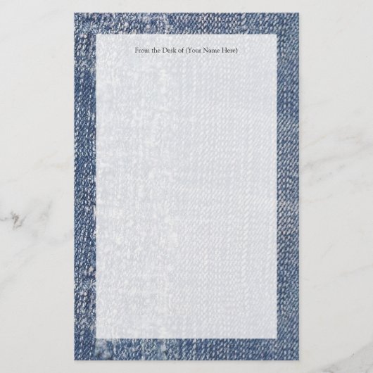 デニ擦り切れたムジーンズルック 便箋 (正面)