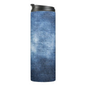 デニ擦り切れたム生地、テクスチャ付き背景。 タンブラー (回転右)