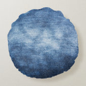デニ擦り切れたム生地、テクスチャ付き背景。 ラウンドクッション (裏面)