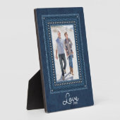 デニ縁どム組み込みEaselテーブルのトップ フォトプラーク (側面)