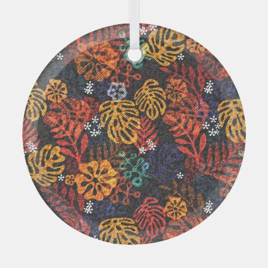 デニ離れム、シームレスなプリント。 ガラスオーナメント (正面)