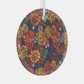 デニ離れム、シームレスなプリント。 ガラスオーナメント (正面右)