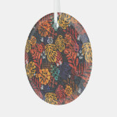 デニ離れム、シームレスなプリント。 ガラスオーナメント (正面左)