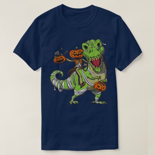 デノウィズスケルトンとカボチャハッピーハローウィン  Tシャツ (デザイン正面)