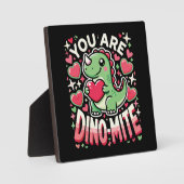 デノダニ – かわいい恐竜バレンタインデー フォトプラーク (正面)