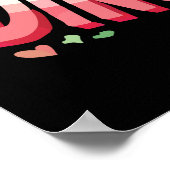 デノダニ – かわいい恐竜バレンタインデー ポスター (角)