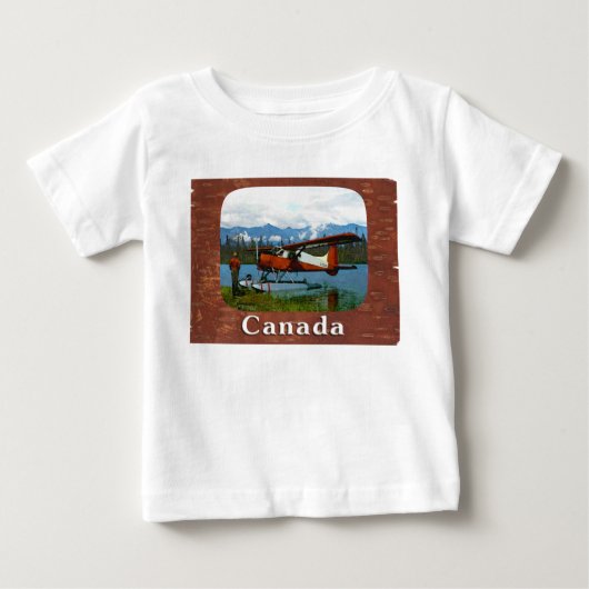 デハビランドビーバーフロートプレーン ベビーTシャツ (正面)