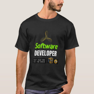 デバッグを修正して落ち着け ソフトウェア開発者 Tシャツ