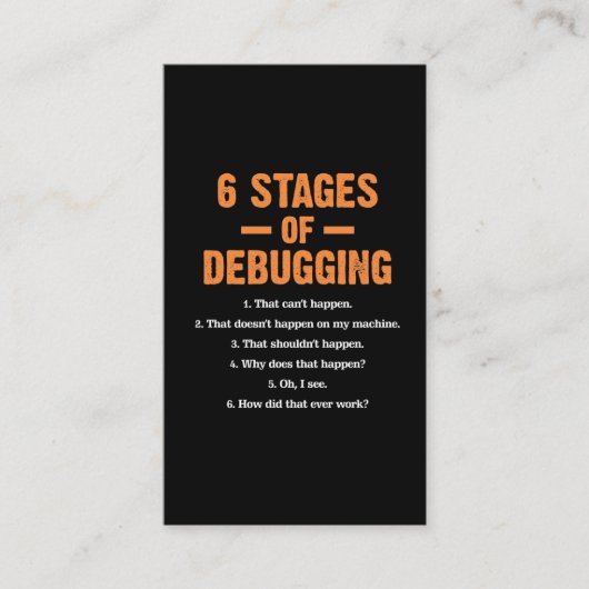 デバッグコーダバグコーディングコンピュータプログラマ 名刺 (正面)
