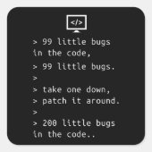 デバッグコードギフトのプロおもしろいグラム スクエアシール (正面)