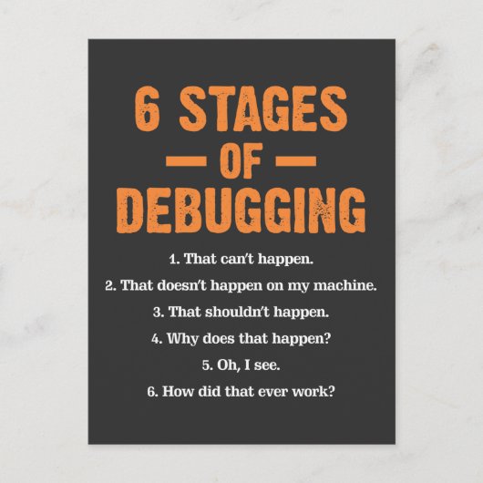 デバッグCoder Bug Codingコンピュータプログラマ ポストカード (正面)