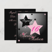 デバッタントのStarSweet sixteen-Cust。 招待状 (正面/裏面)