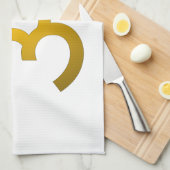 デバナガリオム – ホワイト キッチンタオル (四つ折り)