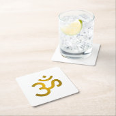 デバナガリオム – ホワイト スクエアペーパーコースター (インサイチュ)