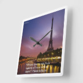 デバルザック引用文オンパリエレガンスウォールクロック スクエア壁時計 (傾斜)