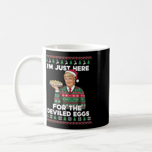 デビおもしろいルの為にここに来たばかりのトランプクリスマス コーヒーマグカップ (左)