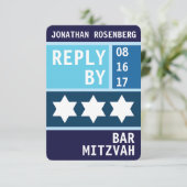 デビはっきりしたッドバー（ユダヤ教の）バル・ミツバーRSVP返信 招待状 (スタンド正面)