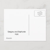 デビアートッドバーバルミツワー日付を保存 案内ポストカード (裏面)