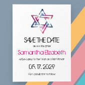 デビアートッドバーバルミツワー日付を保存 案内ポストカード