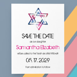 デビアートッドバーバルミツワー日付を保存 案内ポストカード