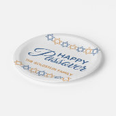 デビエレガントッド・ハッピー・パスソーバーの青と金ゴールドの星 ペーパープレート (アングル)