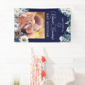 デビエレガントッド・バルミツワーのネイビー・ブルー・フローラスター 横断幕 (インサイチュ)