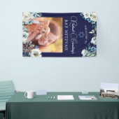 デビエレガントッド・バルミツワーのネイビー・ブルー・フローラスター 横断幕 (トレードショー)