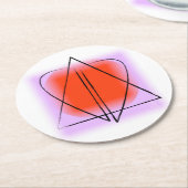 デビコンテンポラリーッドの星/ハート ラウンドペーパーコースター (アングル)