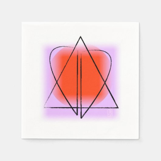 デビコンテンポラリーッド/ハート紙カクテル スタンダードカクテルナプキン (正面)