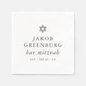 デビシンプルッモダンドバー(ユダヤ教の)バル・ミツバー スタンダードカクテルナプキン (正面)