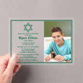 デビッシンプルトのバーグリーンスター（ユダヤ教の）バル・ミツバー アクリル招待状 (インサイチュ (ポータブル))