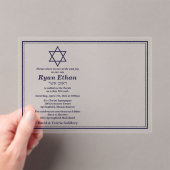 デビッシンプルドのバーネイビー星（ユダヤ教の）バル・ミツバー アクリル招待状 (インサイチュ (ポータブル))