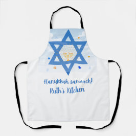デビッドのスター、(ユダヤ教)メノラーハヌッカサマ エプロン