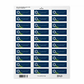 デビッドのネイビーブルーバルミツワースターフローラアドレス ラベル (フルシート)