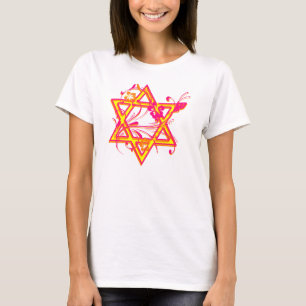 デビッドのネオン熱帯性ハイビスカススター Tシャツ