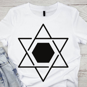 デビッドのミニマル黒白スター Tシャツ