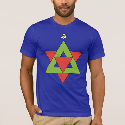 デビッドクリスマスツリーのスター Tシャツ (正面)