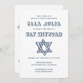 デビッドバルミツワーの英文カスタム列星 招待状 (正面/裏面)